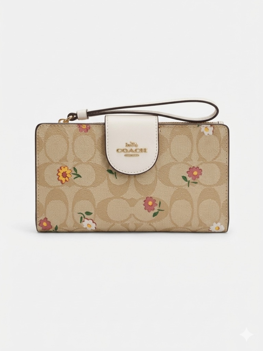 COACH Phone Wallet In Signature Canvas w/Nostalgic Ditsy Print. NWOT